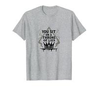 Te sientas en un Trono de mentiras - Corona gótica Camiseta, Hombre, Gris Jaspeado, 5XL