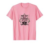 Te sientas en un Trono de mentiras - Corona gótica Camiseta, Hombre, Rosado, XL