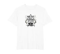 Te sientas en un Trono de mentiras - Corona gótica Camiseta, Hombre Tallas Grandes, Blanco, 5X Alto