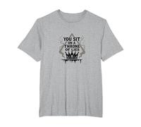 Te sientas en un Trono de mentiras - Corona gótica Camiseta, Hombre Tallas Grandes, Gris Jaspeado, 5X Alto