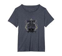 Te sientas en un Trono de mentiras - Corona gótica Camiseta, Mujer Tallas Grandes, Azul Jaspeado, 5XL Grande