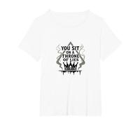 Te sientas en un Trono de mentiras - Corona gótica Camiseta, Mujer Tallas Grandes, Blanco, 5XL Grande