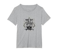Te sientas en un Trono de mentiras - Corona gótica Camiseta, Mujer Tallas Grandes, Gris Jaspeado, 5XL Grande