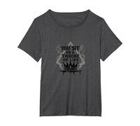 Te sientas en un Trono de mentiras - Corona gótica Camiseta, Mujer Tallas Grandes, Jaspeado Oscuro, 5XL Grande