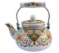 Té té de esmalte 2.5L vintage resistente al calor con mango fresco sin silbido fácil de limpiar para la estufa