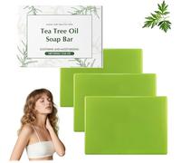Té Tree Oil Soap Bar Body Face 100 g Tea Tree Face Wash Hydrating Body Wash Daily Cleansing Men Women Odor Control Refresshing Skin Natural Cleanser Organic Soap Unscented Travel Gym Purifying (3