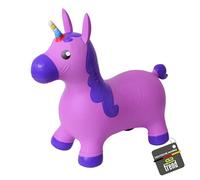 TE-Trend Caballo Saltos Animal de Brincar Unicornio Caballo hasta 50kg Resistente en Púrpura O Rosa - Lila, Morado