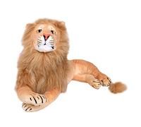 TE-Trend León de Peluche XXL, Juguete de Peluche Tumbado, Gato Grande, Gato depredador, Figura Decorativa, Regalo, 70 cm, marrón