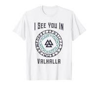 Te Veo en Valhalla (gráfico patriótico Vikingo) Camiseta