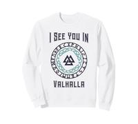 Te Veo en Valhalla (gráfico patriótico Vikingo) Sudadera