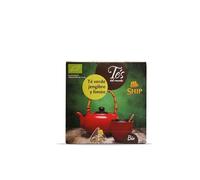 Té verde Jengibre limón Ship Caja de 15 pirámides con funda