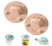 Tea Bag Holder for Mug, Cat-Designed Cup Cover with Tea Bag, Tea Cup Covers Silicone, Easy to Use and Mess-Free (Pink)