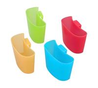 Tea Bag Holder - PP, 6x3x4.6cm, 4 Pieces Colorful, Cup Edge Holder | Funny Design, Tea Accessories, Portable Organizer For Home, Kitchen, Office, Restaurant, Cafe, Travel, Camping, Picnic