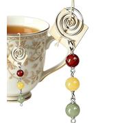 Tea Bag Hook For Mug - Reusable Soaking Beaded Chain, Non Slip Stainless Infuser Weight, Decorative Tea Steeping Accessory, durablee Brewing Helper | Teas Bag Holder For Home, Office, Kitchen