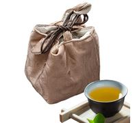 Tea Bag Organizer - Chinese Aesthetic Drawstring Pouch, Portable Tea Bag Cup Container for Home Office, Travel Pouch with Easy Storage, Outdoor Picnic, Teas Holder for Vacation Camping and Road Trip