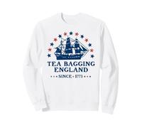 Tea Bagging England Since 1773 Patriotic 4th of July Funny Sudadera