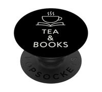 Tea & Books Minimal Reader, estética acogedora PopSockets PopGrip Adhesivo