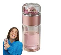 Tea Bottle With Infuser - Borosilicate Glass Material | Leakproof Water Separation Cup And Loose Flower Strainer | For Home Traveling Office Outdoor Driving And Daily Drinking Use