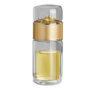 Tea Bottle With Infuser - Borosilicate Glass Material | Leakproof Water Separation Cup And Loose Flower Strainer | For Home Traveling Office Outdoor Driving And Daily Drinking Use