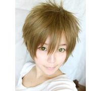 Tea Brown Tachibana Makoto Short Cosplay Anime peluca + gorra de peluca gratis como la imagen