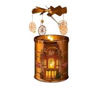 Tea Candle Holder | 9x25cm Metal Traditional Effortless Centerpiece,Table Tea Light Holder Rotary Carousel,Home Accessories For Reception Yoga Dining Meditation Desk Living Room Bedroom Windowsill