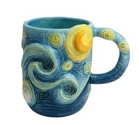 Tea Cup - 13-Ounce Resin Latte Drinkware, Famous Painting Mugs, Fine Art Masterpiece Coffee Cups | Double-Walled Artistic Beverage Tumblers Chalice Goblet Stein Tankard Vessel Beaker Handle Grip For M
