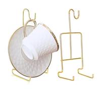Tea Cup Holder Stand, Vintage Metal Organizer, Cup and Saucer Rack 15.8x6.2cm for Modern Art Professional Home Supplies Daily Repair Kit Modern House Accessory Unit Home Decor Interior Supply Case
