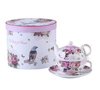 Tea for One - Juego de Tetera, diseño de Flores y Rosas, Color Lavanda