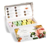 Tea Forte | Caja de 10 pirámides de Té Orgánico | Petite Caja de presentación muestras de té, caja de té variada | piramidales hechos a mano (Jubilee)