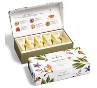 Tea Forte Herbal Retreat Té orgánico de cítricos y frutas, caja de presentación pequeña, juego de muestrario de té con 10 infusores de bolsa de té en forma de pirámide hechos a mano, sin cafeína