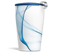 Tea Forte Kati Cup - Taza de té de cerámica con infusor y tapa para preparar preparación, color azul