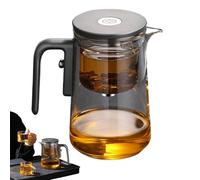 Tea Infuser Pot, Leakage Proof Tea Infuser Kettle, Handle Design Drink Pot, Press Control Teapots for Loose Drink, Flower Infusers Pots, for Home Traveling, Glass