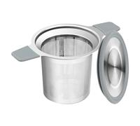 Tea Infuser, Stainless Steel Filter, 5.43x2.87x2.2in Mesh Strainer, Large Capacity Design, Heat Resistant Lid Handles, Loose Leaf Brewing Solution for Teapots, Mugs, Coffee