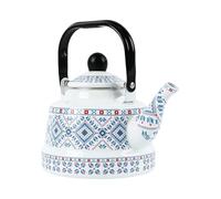 Tea Kettle Stove Top, Stylish Enamel Kettle, Retro Enamel Straight-Sided, 2.5 L Vintage Teakettle, Stove Top Tea, for Home Kitchen Dorm Apartment Picnic Camping Yards Porches Gardens Lawn