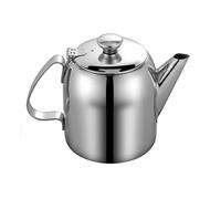 Tea Kettle - Straight Spout Dispenser, Spill Proof Pouring Pot, Ergonomic Safety Handle, Vacuum Sealed Locking Lid, Commercial Beverage Server, Meeting Room Large Silver Chrome Finish