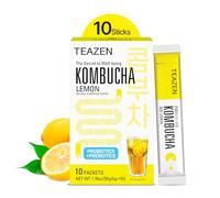Tea Lemon Flavor, Zero Sugar, Sparkling Fermented Powdered Mix Beverage From Korea, Live Probiotics & Prebiotics, 10 Sticks, 1.76Oz
