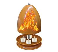 Tea Light Candle Heater For Winter | Metal, 17.5x27cm, Double-Wall | Ceramic Radiator Style For Living Room, Bedroom & Camping | Portable Indoor Outdoor Candle Powered Warmer