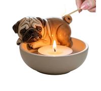 Tea Light Candle Holder - Warming Dog Tea Light Holders Ornaments | Rustic Romantic Candlestick Decorations Centerpieces Perfect for Dining Kitchen Christmas Thanksgiving Wedding, 7x7x5cm