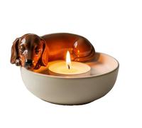 Tea Light Candle Holder - Warming Dog Tea Light Holders Ornaments | Rustic Romantic Candlestick Decorations Centerpieces Perfect for Dining Kitchen Christmas Thanksgiving Wedding, 7x7x5cm