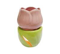 Tea Light Wax Melt Warmer, Flower Candle Diffuser, Ceramic Oil Burner, Chic Floral Design, Candle Spoon Included, Scented Atmosphere Creator, Perfect for Living Room, Bedroom, Home, 3.43x4.72 Inches