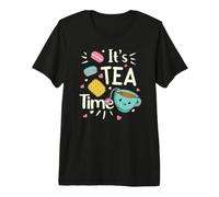 Tea Lovers - Taza de té Kawaii para Amantes del té, Galletas, macarrones, Fiesta de té Camiseta Premium