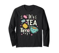 Tea Lovers - Taza de té Kawaii para Amantes del té, Galletas, macarrones, Fiesta de té Manga Larga