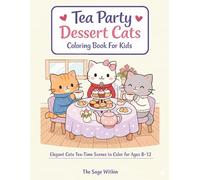 Tea Party Dessert Cats Coloring Book for Kids Ages 6-12: Elegant Cute Tea-Time Scenes with Adorable Cats, Teapots, Desserts, and Cozy Party Moments