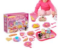 Tea Party Set - 33pcs Children Pretend Play Toy | Mini Kitchen Food Postre Set | Teapot Cups Plates Accessories | Role-Playing Game Toy | Kids Play KitchenSet 23 x 17 x 8 cm