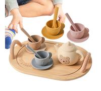 Tea Party Set, Pretend Play Toy, 43.09x87.01 Inches, Motor Skills Development Role Play, Educational Kit for Girls Boys Holiday Birthday Christmas Indoor Imaginative Playtime, Kids Ages 3 6