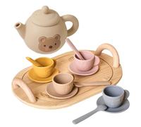 Tea Party Set, Pretend Play Toy, Toddler Role Play Game, Skill-Building Teapot Cups Saucers, Colorful Design for 3-6 Year Old Girls Boys, Birthday, Holiday, Multicolor