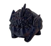 Tea Pet Ornament - Pequeña figura de la suerte vintage impresa en 3D | Estatua animal decorativa Pi Xiu | Mesa de librería para salón, oficina doméstica | Impresión de resina con acabado