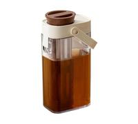 Tea Pitcher, Glass Pitcher With Lid, Silicone Leakproof Glass Pitchers With Lid, Perfect For Iced, Leak-Proof Transparent Dispenser 1000ml Storage For Liquid Coffee Water Breastmilk Outside