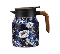 Tea Pot - 316 Stainless Steel 1000ml Insulated Teapot With Filter | Retro Floral Kettle With Tea Water Separation Design | Double Layer Thermal Coffee Pot For Hot Beverage Home Office Use
