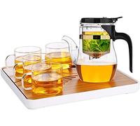 Tea Pots Cup Heat Resistant Glass Full Wash Filter Tea Cup Exquisite Cup Tea Set for The Home Heat Resistant (Size : Long Spout 650ml Set) 774 (Size : Long Spout 650ml Set)